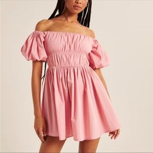 NWT Abercrombie and Fitch Off the Shoulder Puff Sleeve Mini Dress